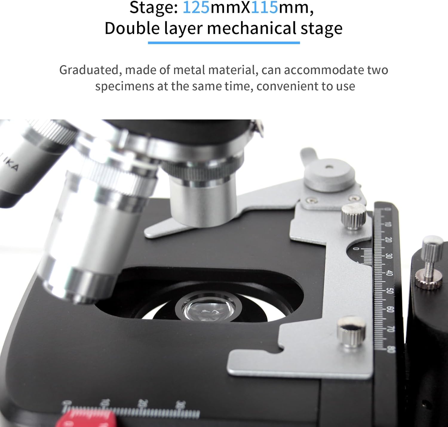 zorazelda Microscopio binocular compuesto, aumento 40X-2500X, cabeza Siedentopf, laboratorio de grado de investigación con oculares de campo ancho