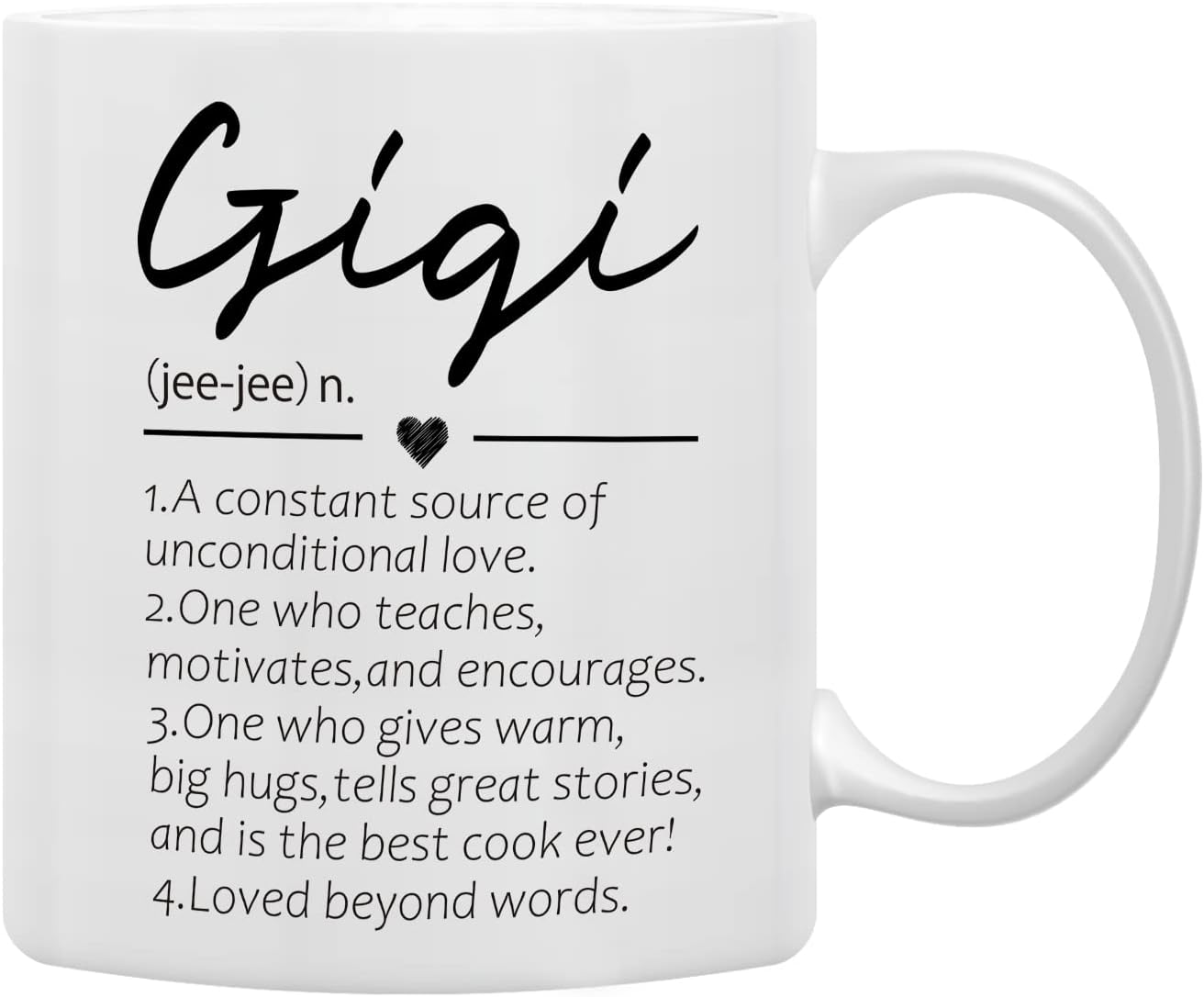 Gigi Definition – Taza de café con texto en inglés “Gigi Grandma Mother”, regalos de cumpleaños para nieta, nieto, regalos para la mejor abuela