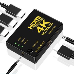 Divisor HDMI 4k HDMI Splitter Aluminio HDMI Switch 3 en 1 Salida Hub, Soporta 4k30HZ 3D HD1080P HDMI Splitter Divisor HDMI 4k HDMI Splitter Aluminio HDMI Switch 3 en 1 Salida Hub, Soporta 4k30HZ 3D HD1080P HDMI Splitter