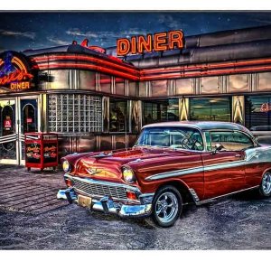 Fondo de comedor Rock Roll de los años 50 de los años 50 para coche, retro, nostalgia, fotografía, fondo de fotografía de 9 x 6 pies, accesorios de Fondo de comedor Rock Roll de los años 50 de los años 50 para coche, retro, nostalgia, fotografía, fondo de fotografía de 9 x 6 pies, accesorios de