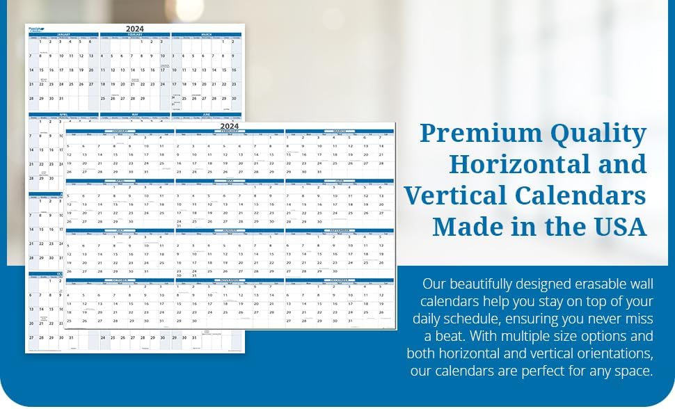 2019Calendario de pared 32″ de alto x 48″ de ancho. Mejores en it ‘s Clase borrable non-ghostingnon-staining