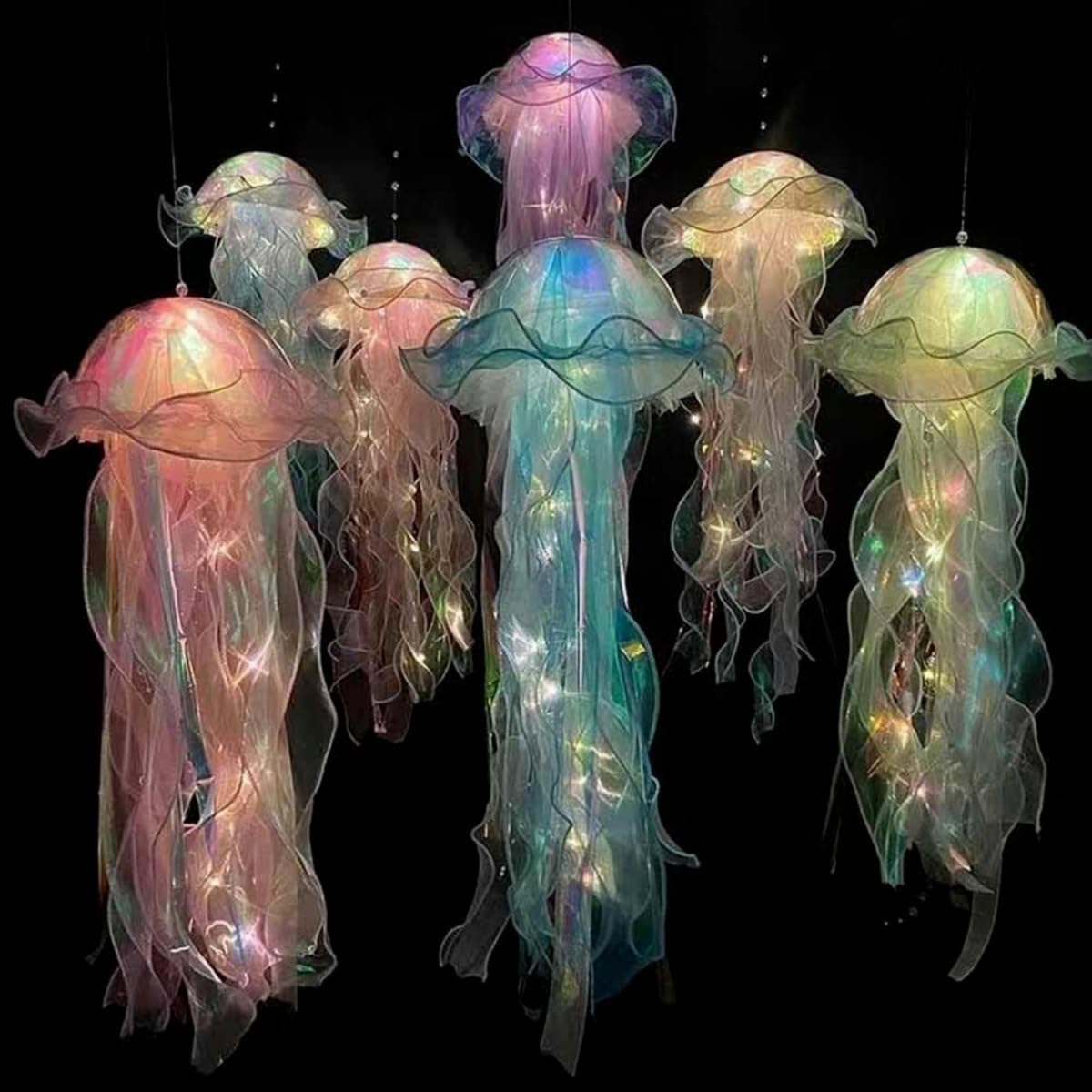 Lámpara LED de gelatina, decoración de farol LED, decoración temática oceánica prémium para niñas y niños, regalo para cumpleaños, Navidad,