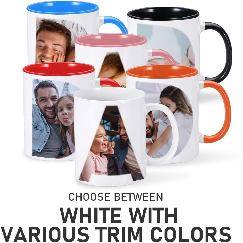 Taza de café personalizada con imagen, texto y nombre, tazas personalizadas por ambos lados de 11 onzas, taza personalizada para papá, regalos