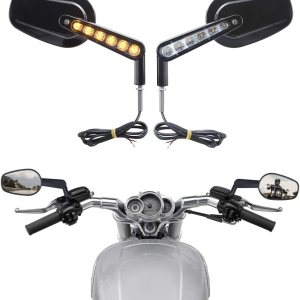 XMT-MOTO Espejos retrovisores musculares LED intermitentes para Harley Davidson VROD V-Rod VRSCF XMT-MOTO Espejos retrovisores musculares LED intermitentes para Harley Davidson VROD V-Rod VRSCF
