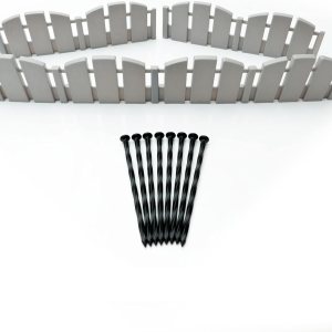 EasyFlex No-Dig Borde de paisaje con picos de anclaje, 4.5 pulgadas de alto, borde decorativo de jardín Adirondack con aspecto de madera, kit de 15 EasyFlex No-Dig Borde de paisaje con picos de anclaje, 4.5 pulgadas de alto, borde decorativo de jardín Adirondack con aspecto de madera, kit de 15