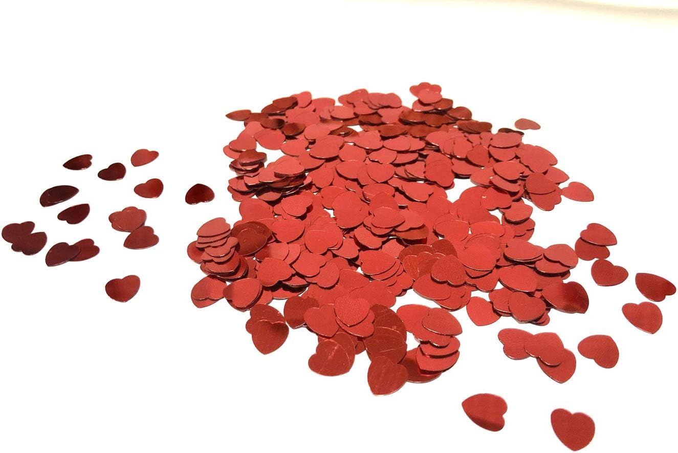 Confeti rojo de confeti de mesa con forma de corazón, lámina metálica para fiestas, bodas, cumpleaños, baby shower, festival, día de San Valentín,