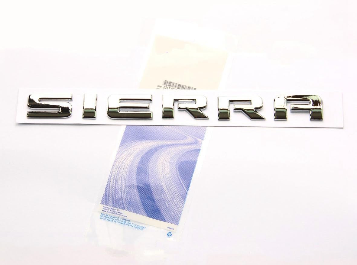 1x OEM Chrome Sierra Nameplate Alloy Letter Emblem Badge Glossy for Gm 2500Hd 3500Hd Sierra