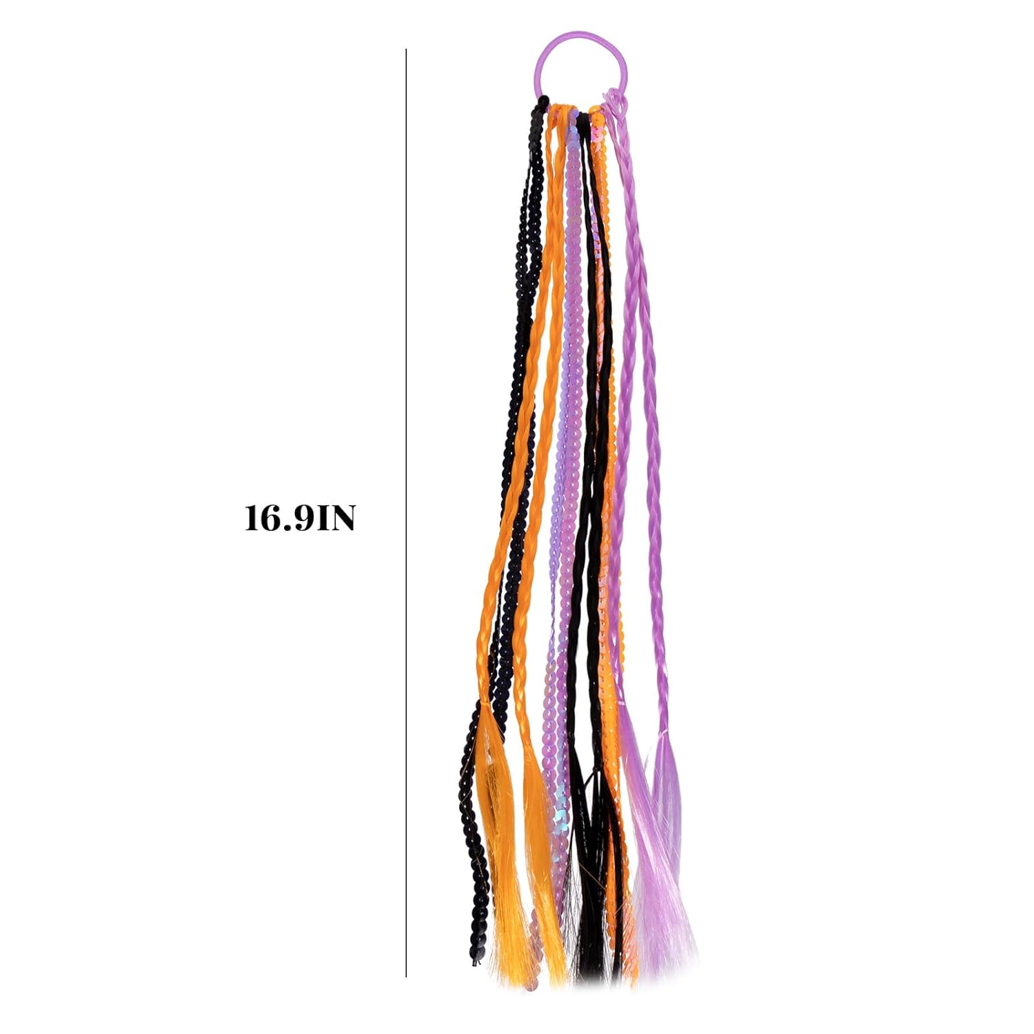 Bandas de cabello trenzado de Halloween, extensiones de cola de caballo, cinta elástica larga, para mujeres y niñas, cosplay, accesorios de
