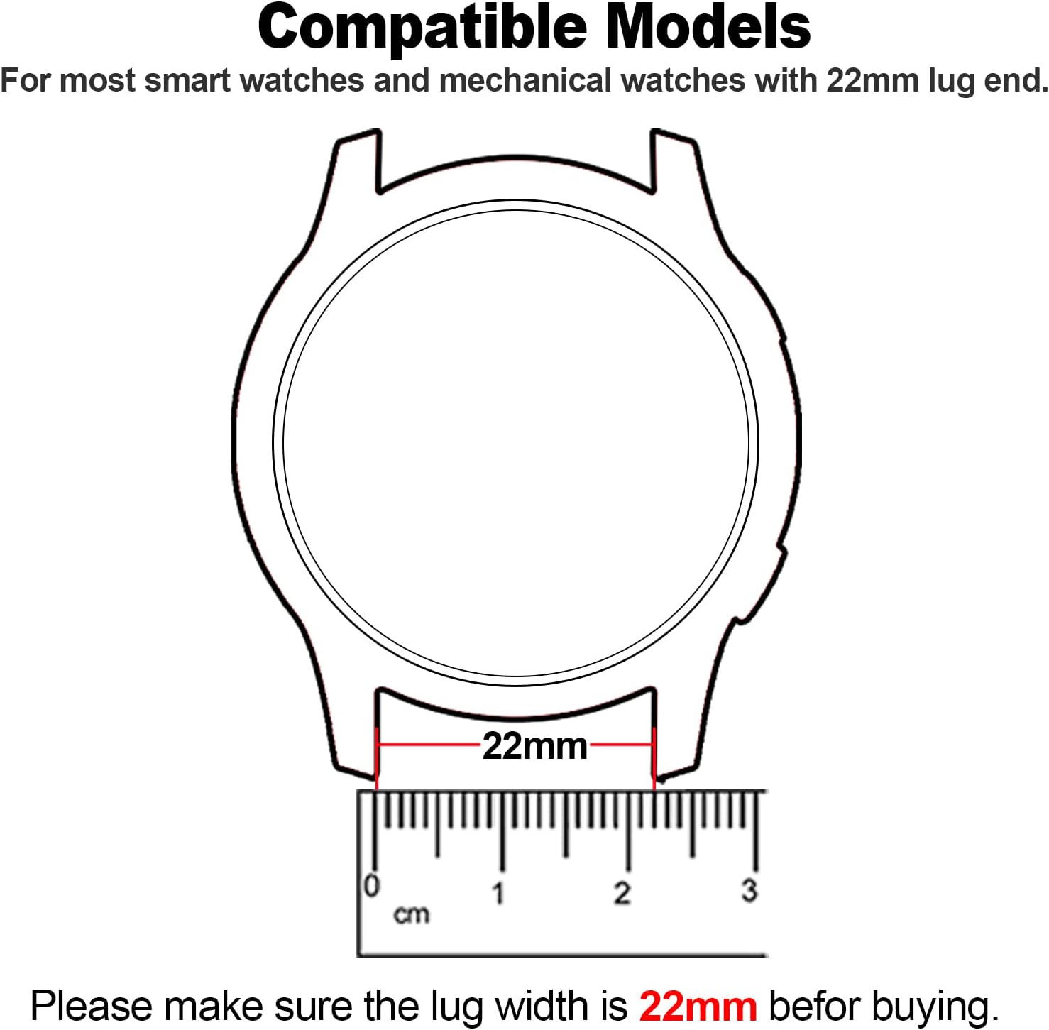 ZPJPPLX Correa de reloj universal de liberación rápida, 0.709 in, 0.787 in, 0.866 in, acero inoxidable, correas de metal para Samsung Galaxy Watch