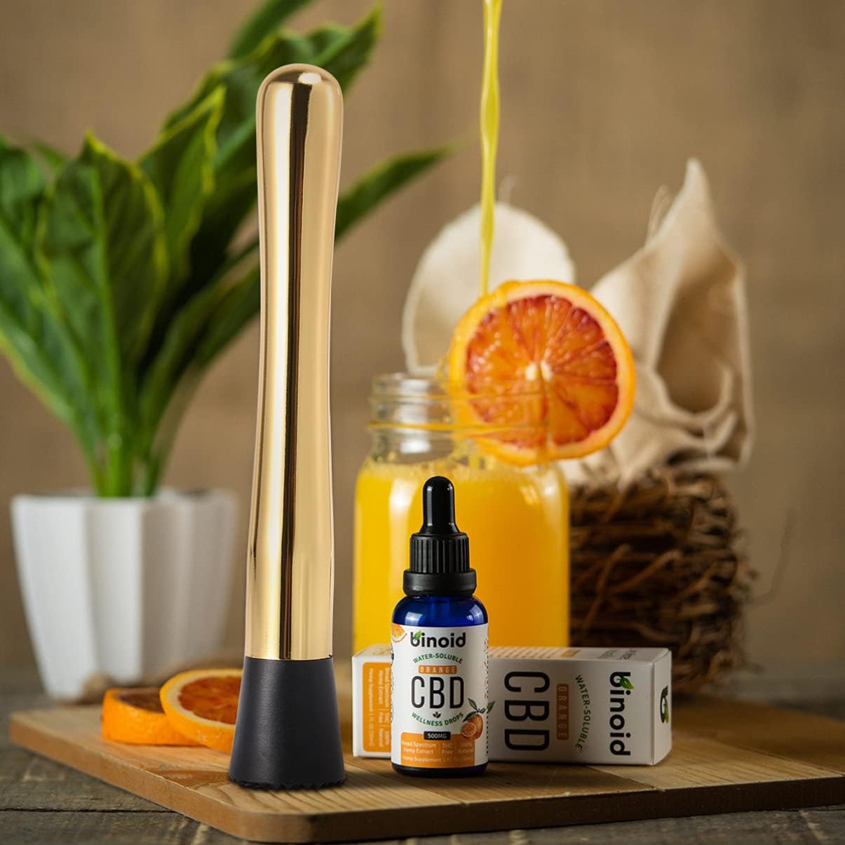 DOITOOL Herramientas de cóctel de acero inoxidable para cócteles triturados con agarre antideslizante suave para Mojito Cóctel Limón Fruta Cubo de