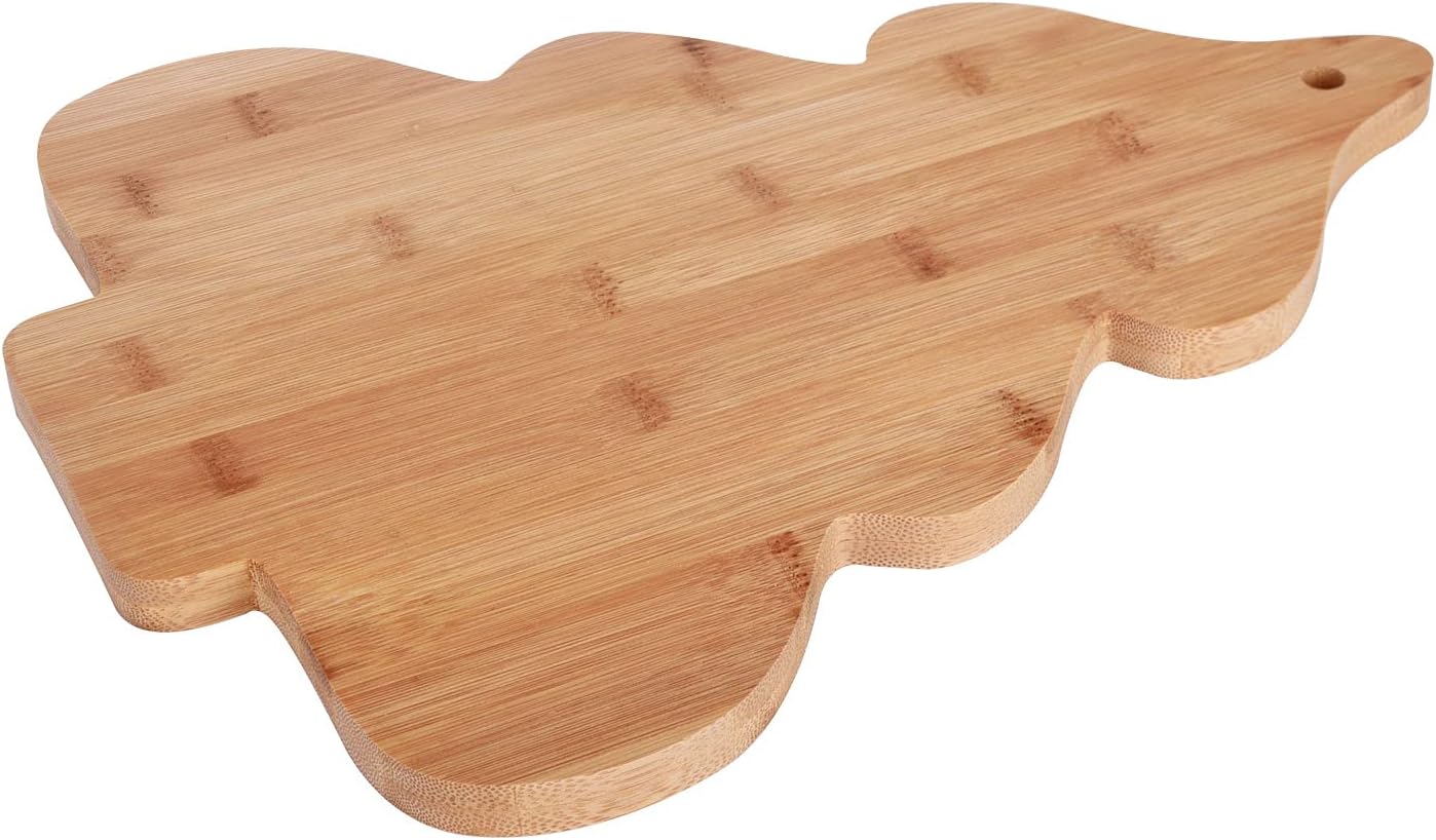 Vencer Tabla de cortar y servir de bambú para árbol de Navidad, decoración de cocina de Navidad y regalo para el hogar, ideal para arte de pared, 15
