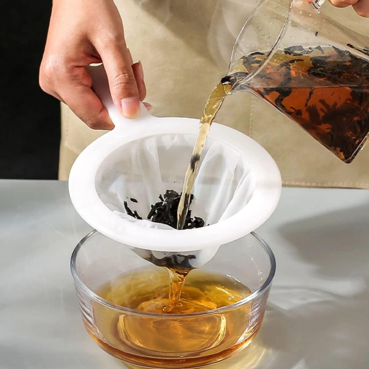 3 coladores de malla de nailon, colador de malla fina de plástico para té, leche de soja, café (malla 120200400)