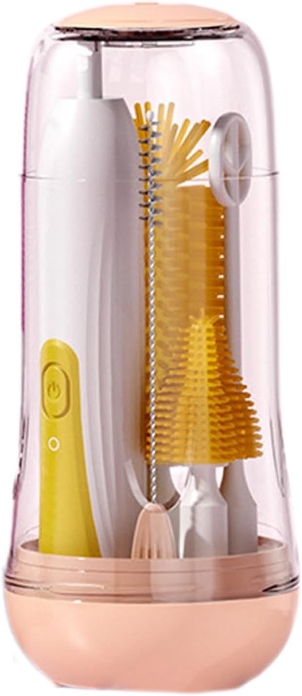 Cepillo de limpieza, cepillo para biberones, cepillos de silicona impermeables recargables con cepillo grande para botellas, cepillo para botellas