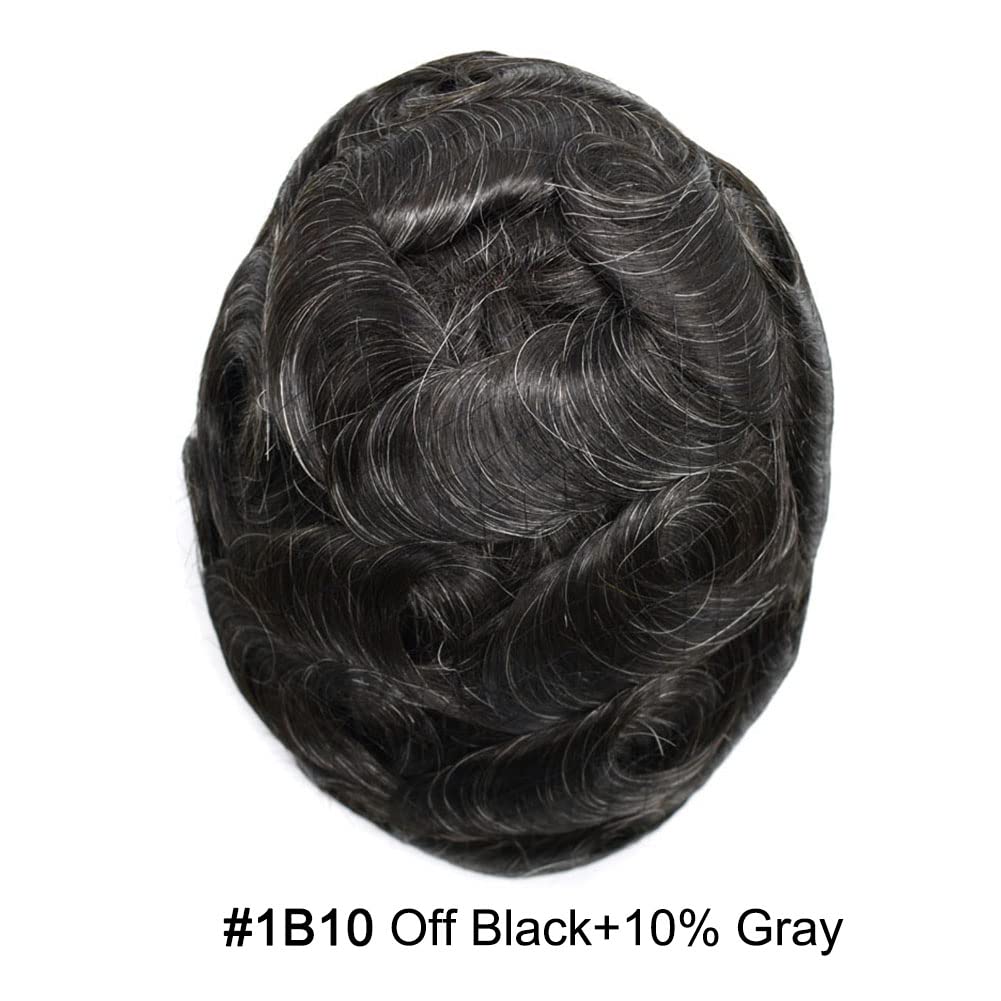 Hair Wonders Tupé para hombre Mono Toupee para hombre, sistema de cabello de línea capilar de encaje para hombres, piezas de cabello, nudos