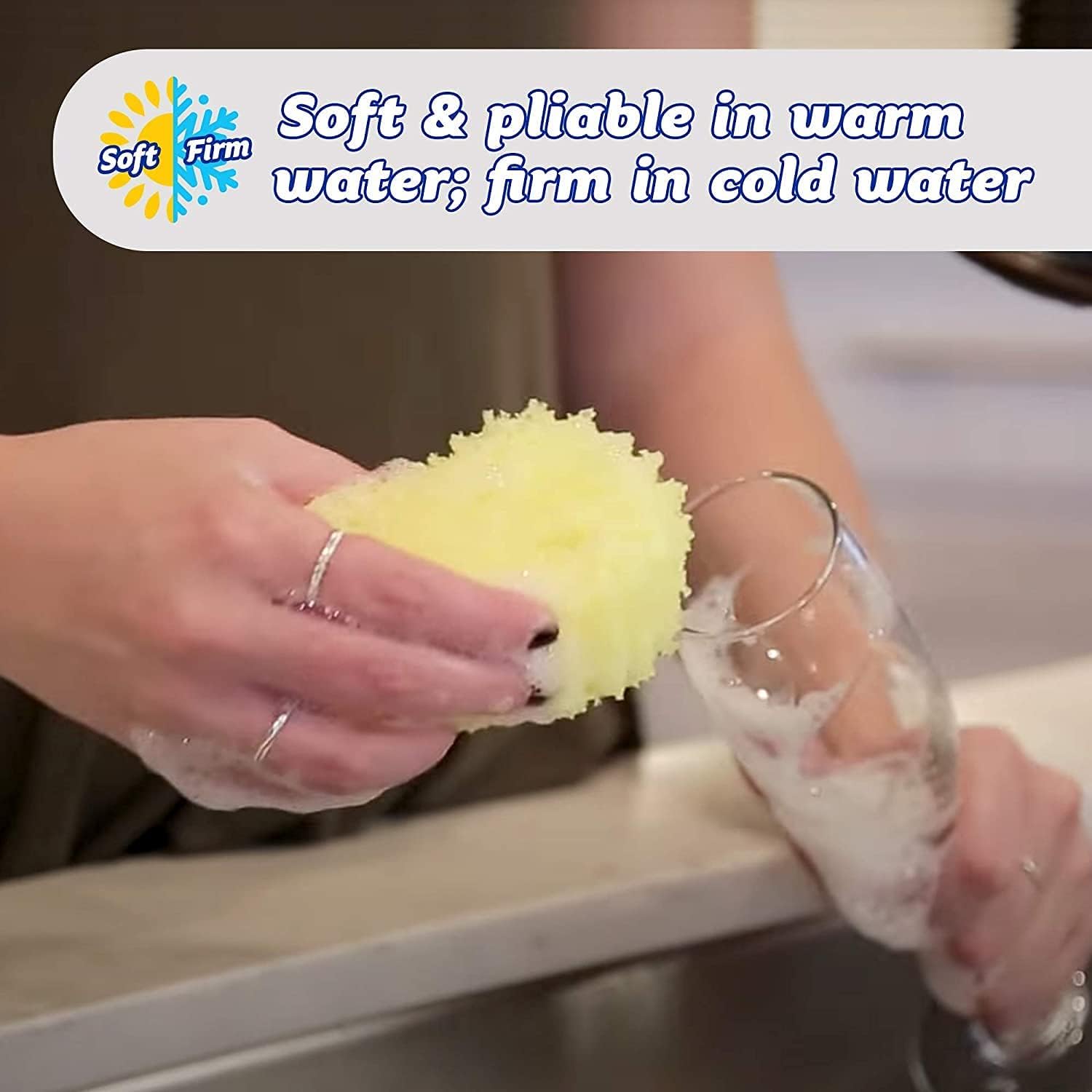 Scrub Daddy Esponja  Aroma fresco de limón  Esponja multiusos para platos sin arañazos  Sin BPA y fabricada con espuma de polímero  Esponja de