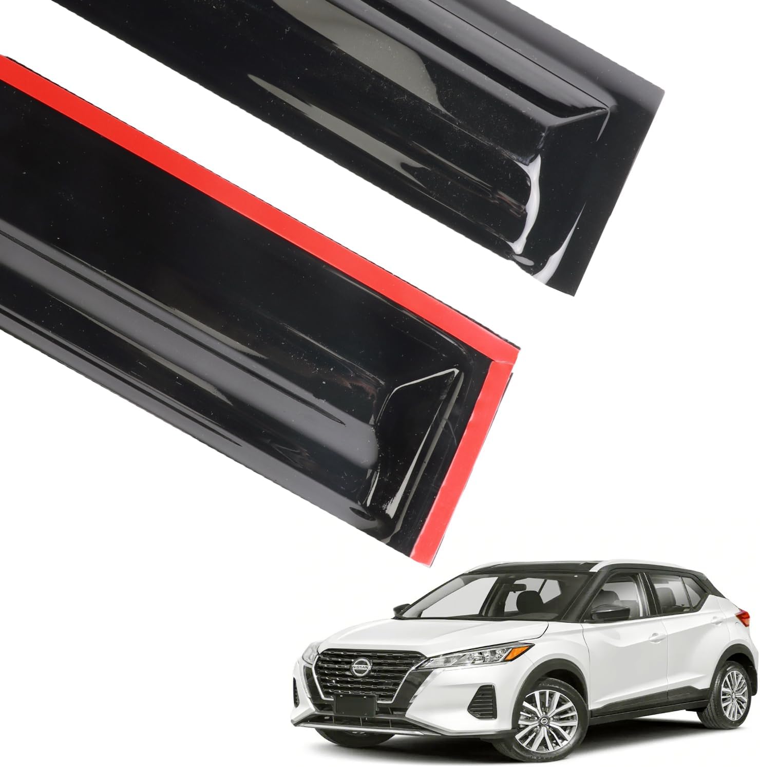 Viseras de ventana, deflector de protección contra la lluvia para Nissan Kicks 2018, 2019, 2020, 2021, 2022, 2023, 2024, 4 unidades, deflectores de