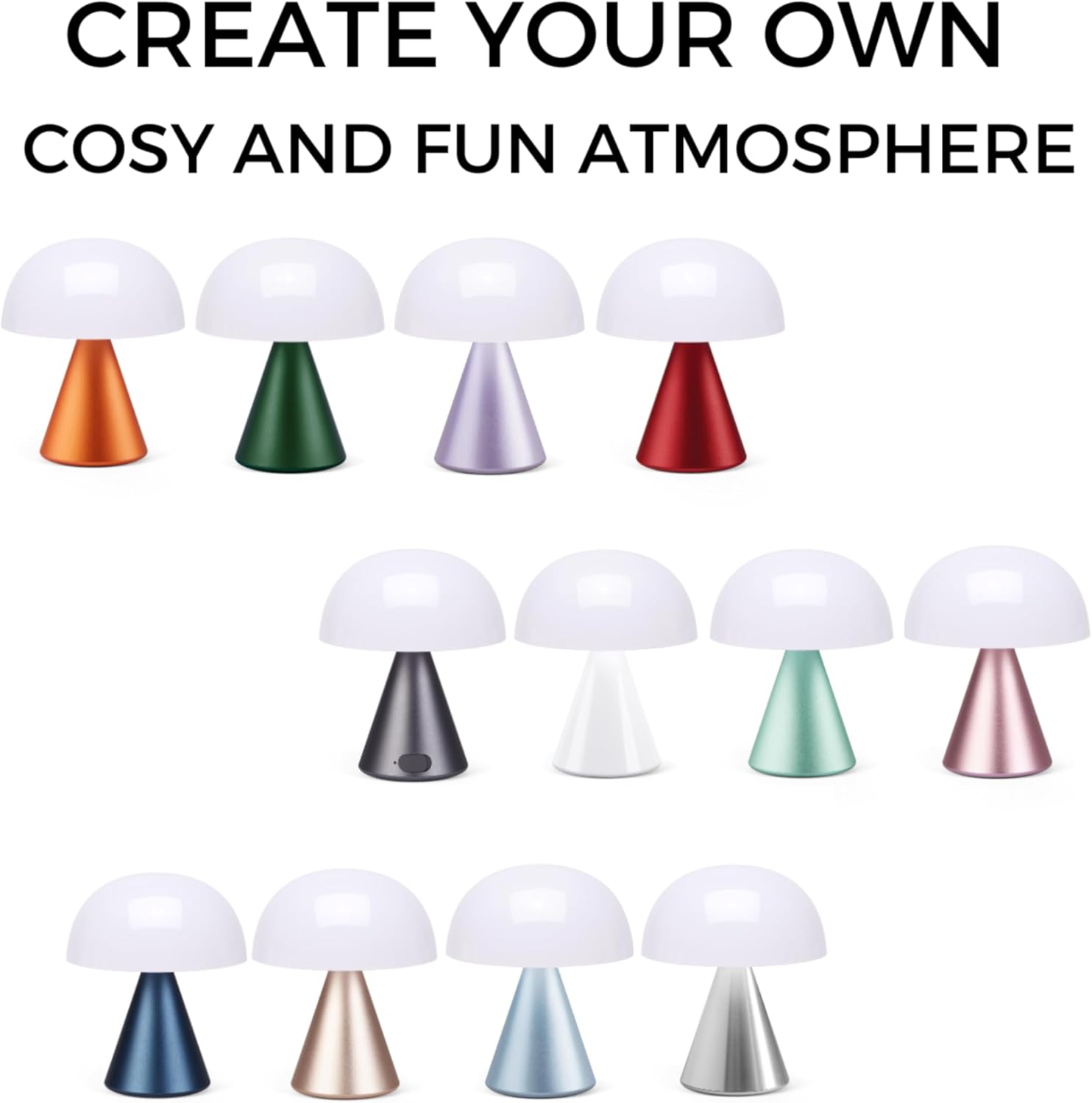 Lexon Mina M – Lámpara de noche LED, inalámbrica y recargable, aluminio pulido, mediano, color rojo oscuro