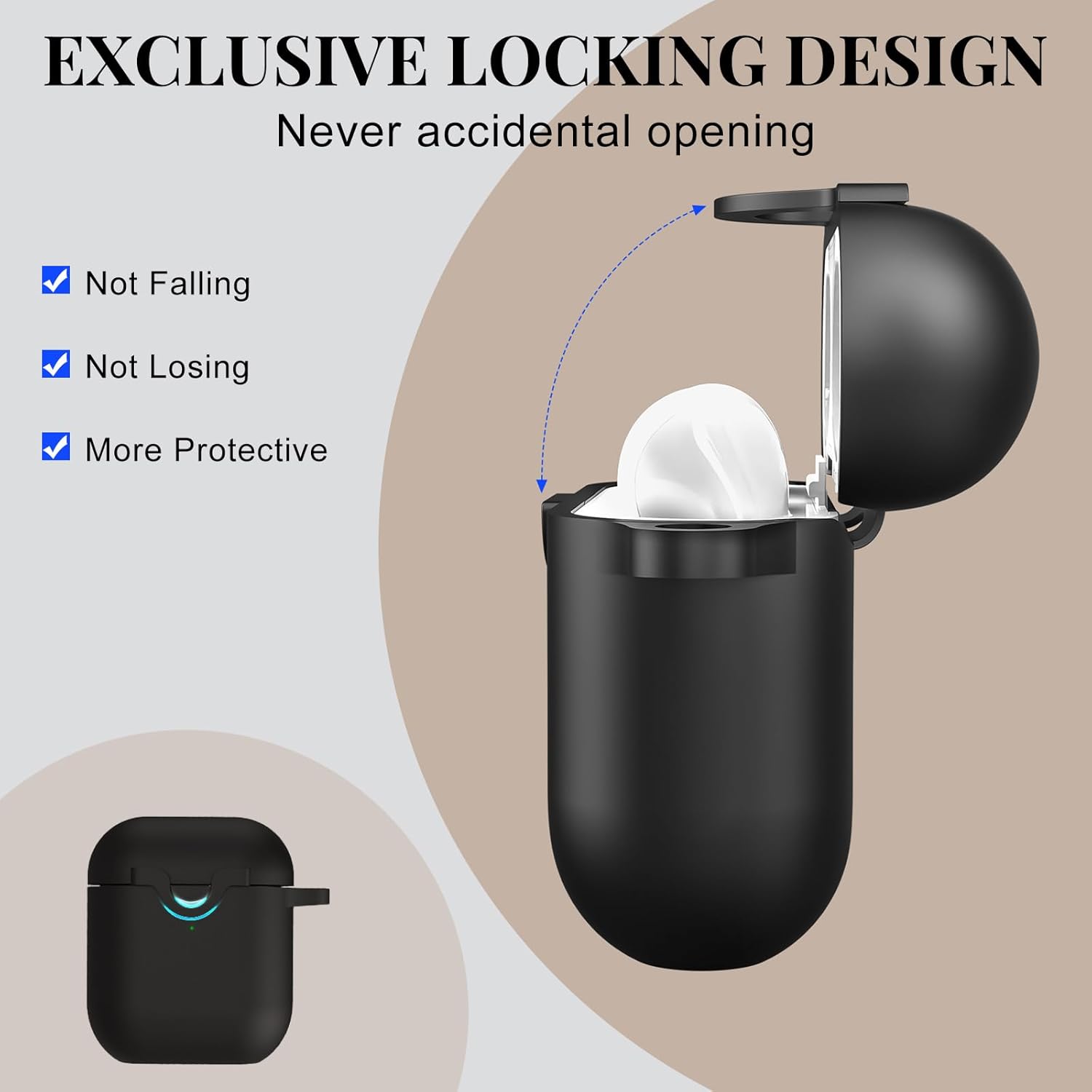 Funda protectora de silicona suave compatible con Apple AirPods 2nd 1st Charging Case LED frontal visible