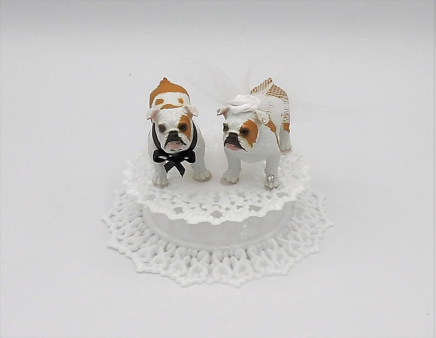Decoración para pastel de boda de novia y novio de Bulldog Inglés