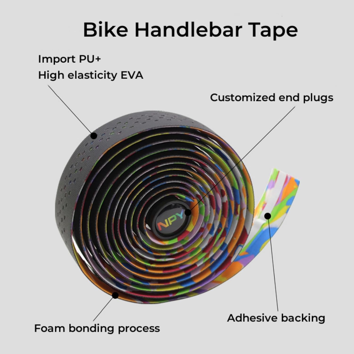 Cinta antideslizante para manillar de bicicleta, cinta adhesiva para ciclismo de carretera, barra de caída, para un agarre cómodo, espuma EVA, juego