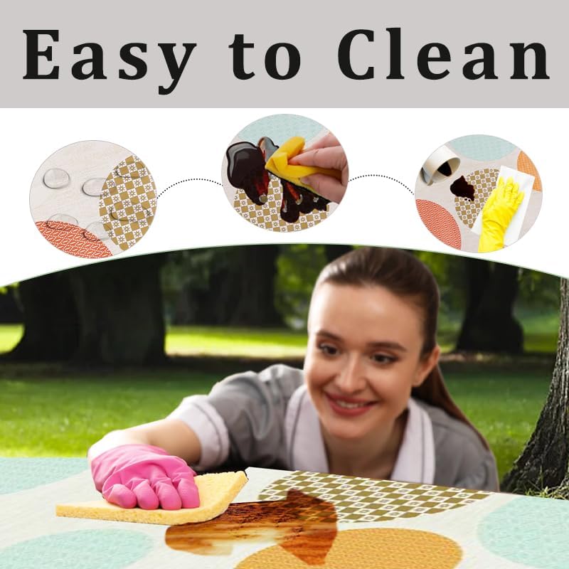 opstellen Mantel de picnic con fundas de banco de 72 x 30 pulgadas, elástico impermeable, mantel de camping para mesas rectangulares, fundas de mesa