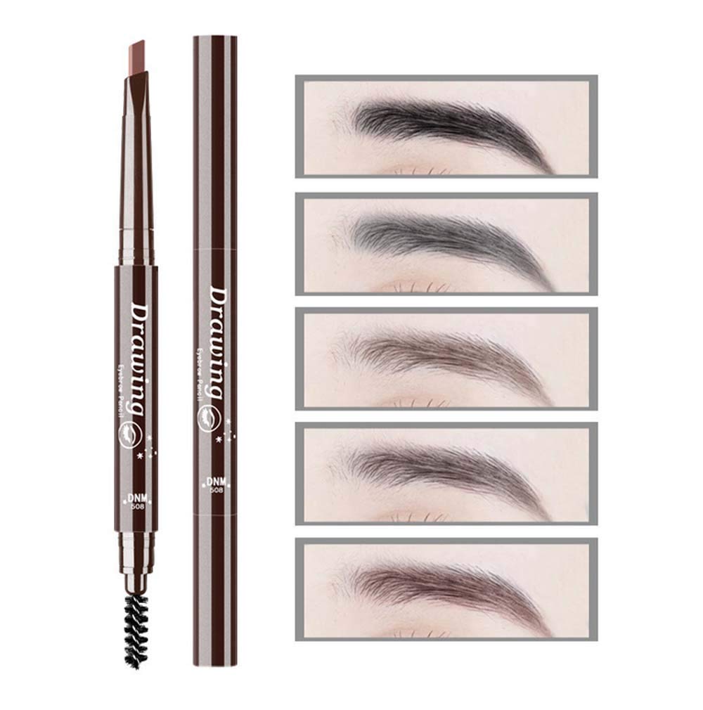 Lápiz de cejas duradero, resistente al agua, duradero, para cejas, 5 colores para elegir, cejas naturales que duran mucho tiempo (marrón oscuro)