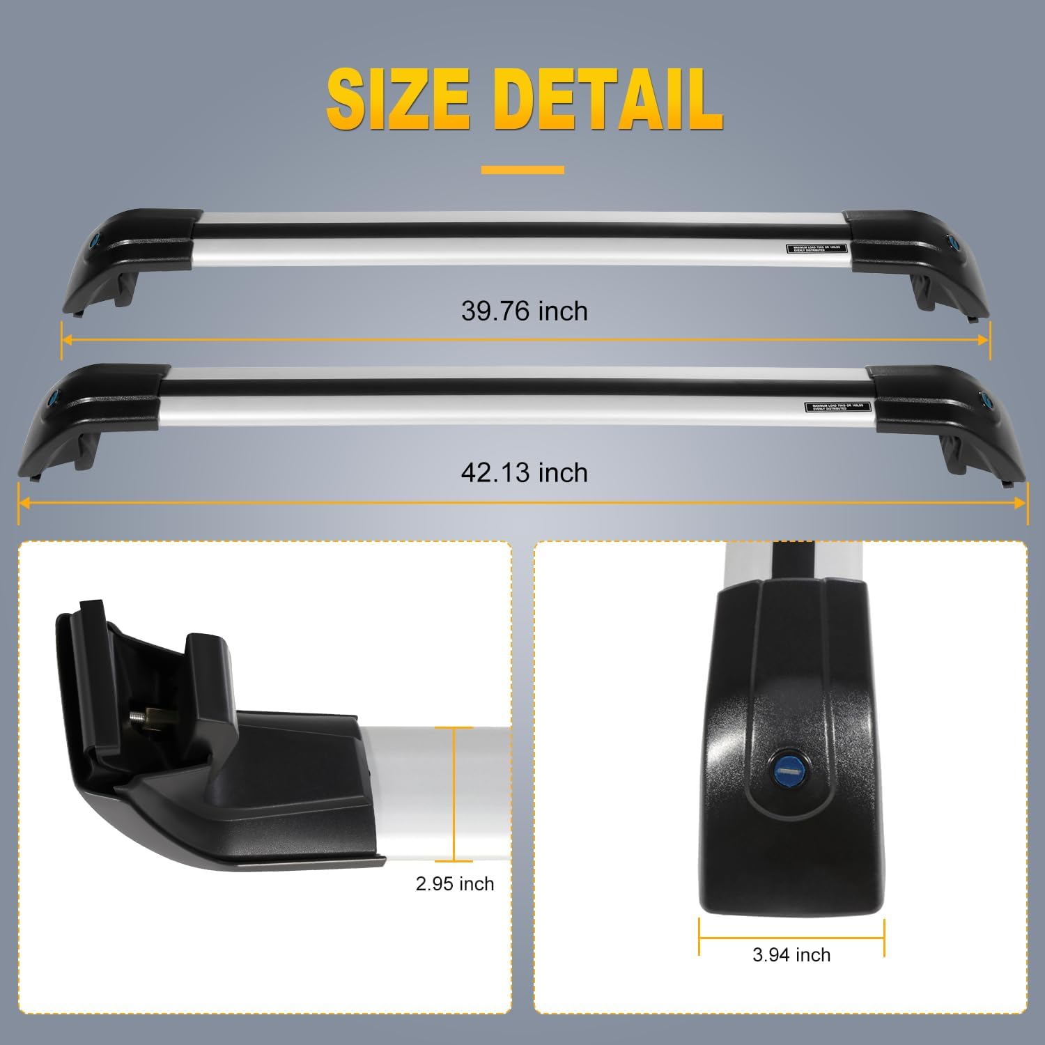 OCPTY Barras transversales para portaequipajes Volkswagen Tiguan 2010, 2012, 2013, 2014, 2015, 2016, 2017, 2018, para bolsa de carga, equipaje,