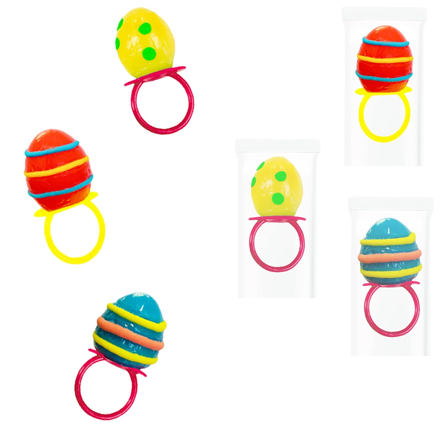 Fruidles Anillos de dulces de huevos de Pascua, caramelos duros, envueltos individualmente (paquete de 24)