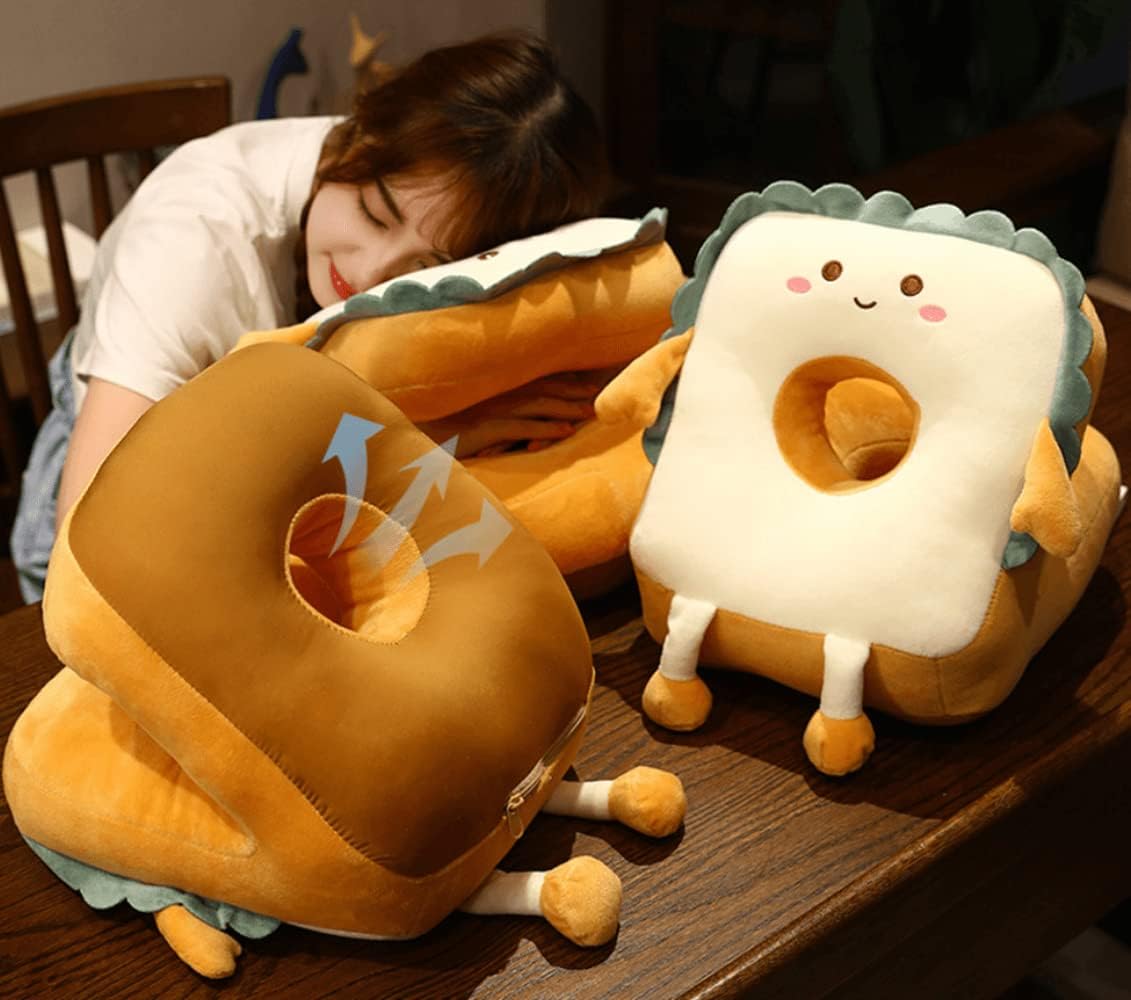 Almohada de comida, almohada para dormir, mesa de siesta para adultos y niños, almohada de felpa de juguete de felpa, almohada de viaje para la