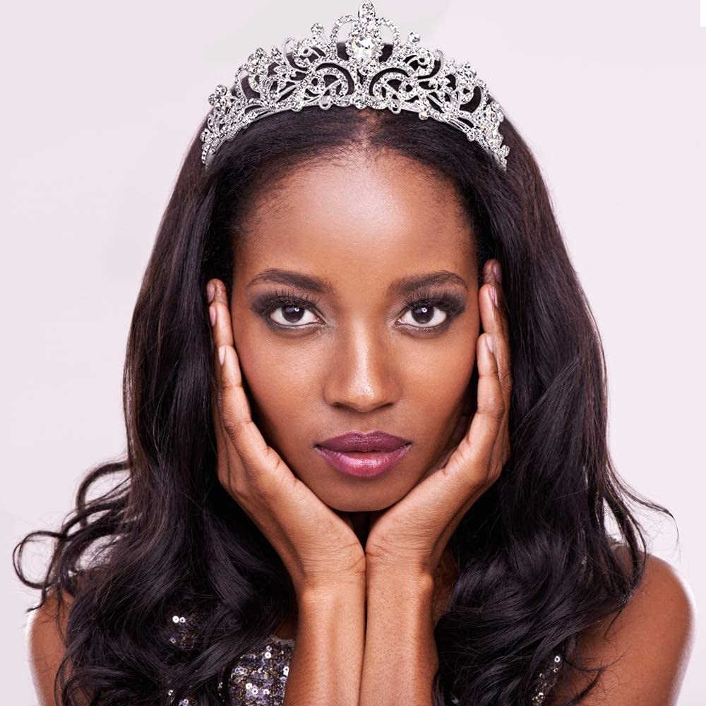 Tiaras de corona de plata para mujer, tiaras de corona de princesa y coronas para mujeres, tiaras para niñas, diadema de novia para boda, corona de
