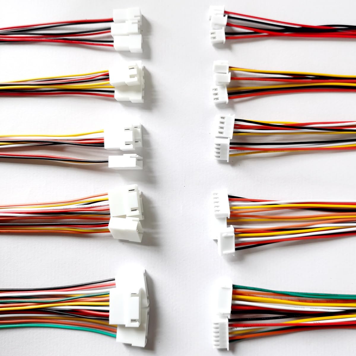 BOJOUL Para 15 juegos JST XH 0.100 in 2 + 3 + 4 +5 + 6 pines 26AWG macho + conector hembra con cable de alambre 7.9 in utilizado en juguetes de PCB