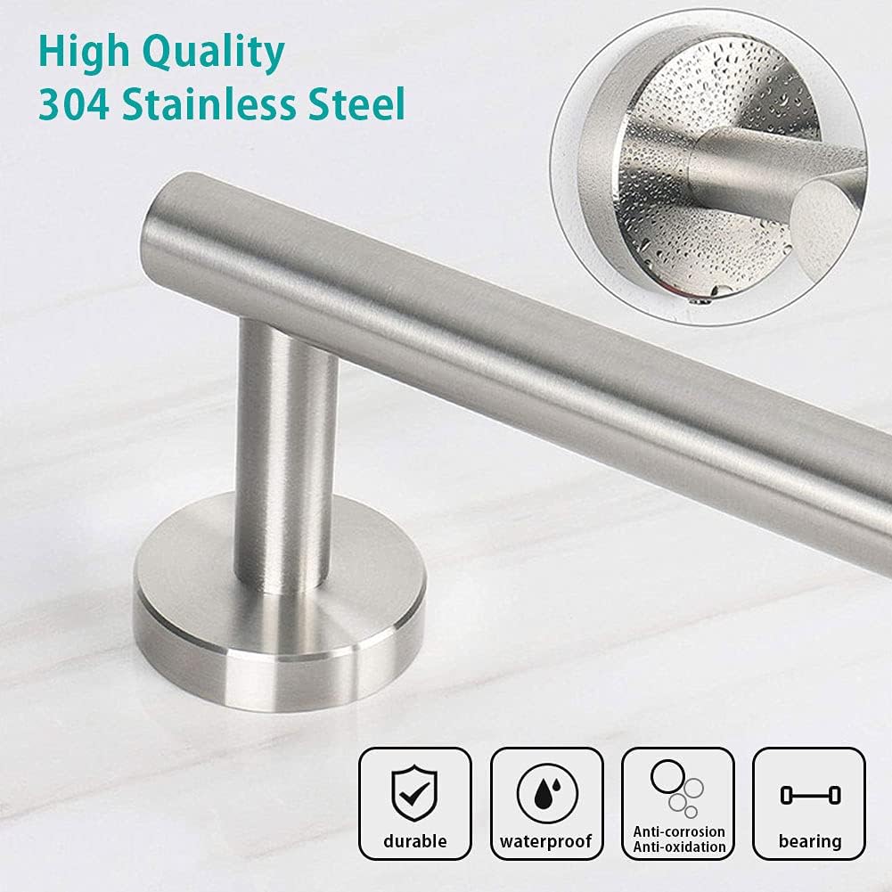 Toallero de 24 pulgadas, estante de baño resistente al óxido, grueso SUS 304 de aspecto moderno de acero inoxidable (níquel cepillado, 24 pulgadas)