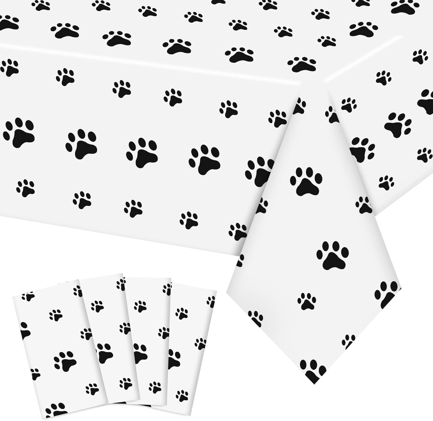 ZAKVOOR Paquete de 4 manteles rectangulares de plástico con estampado de la Patrulla Canina de Cachorros, para suministros de fiesta temática de