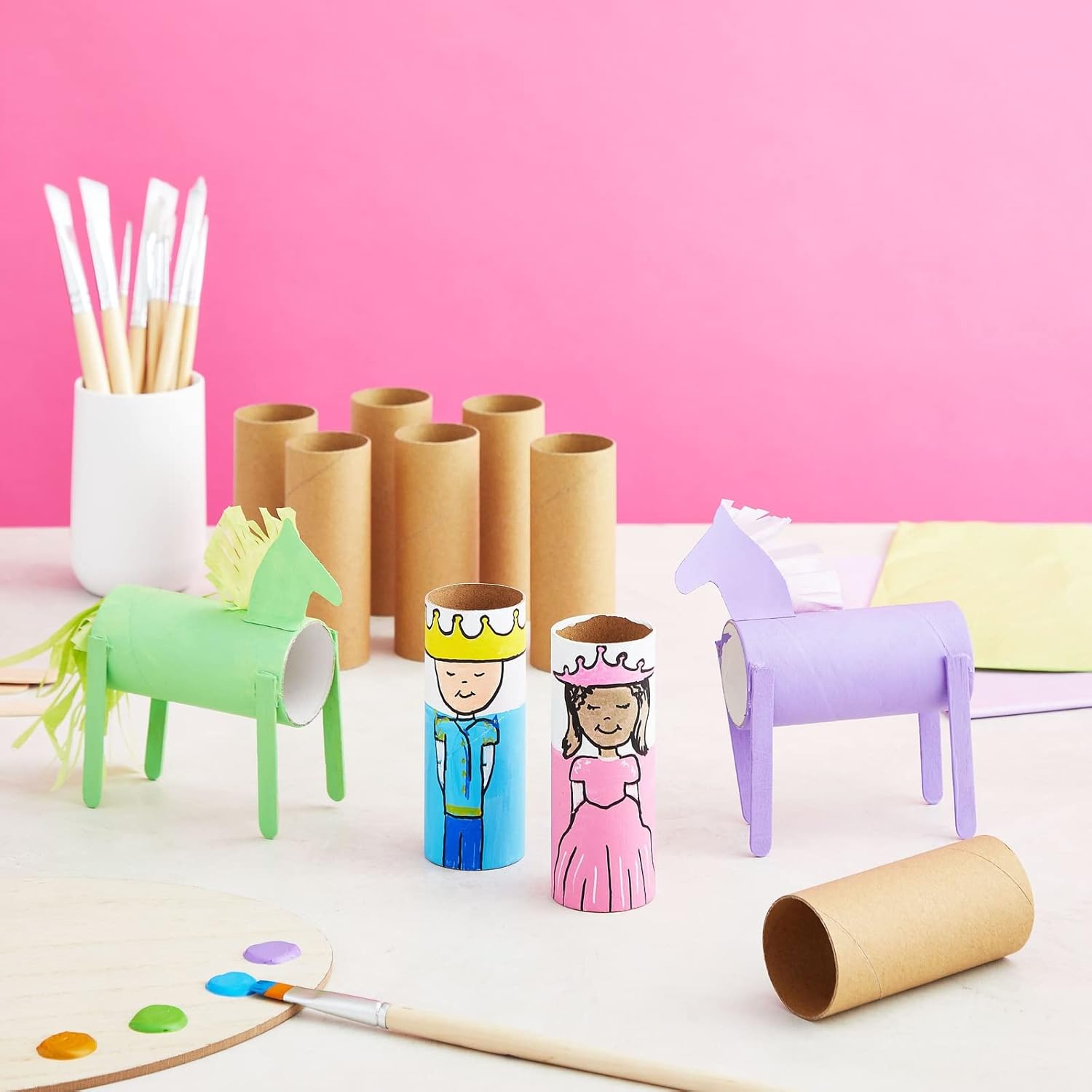 Bright Creations Paquete de 48 rollos de papel higiénico vacíos para manualidades, tubos de cartón marrón para bricolaje, aulas, dioramas (1.6 x 4
