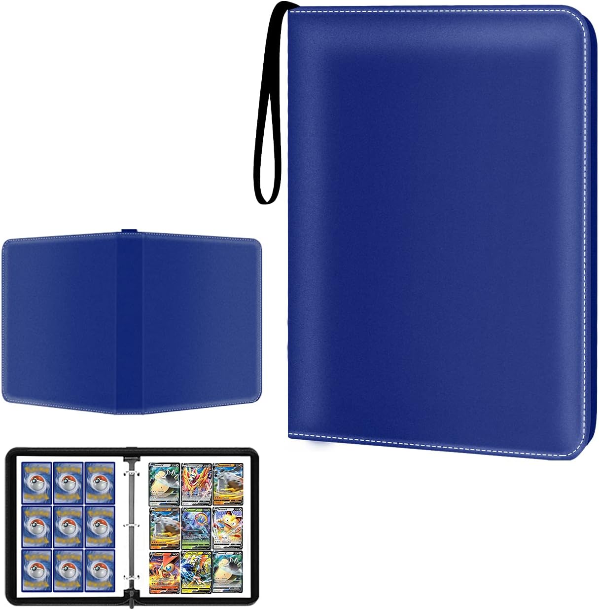 HESTECH Card Binder 9-Pocket for Trading Card Games TCG, 900 Pockets Card Holder with 50 Removable Sleeves with Zipper for Baseball Football Sports
