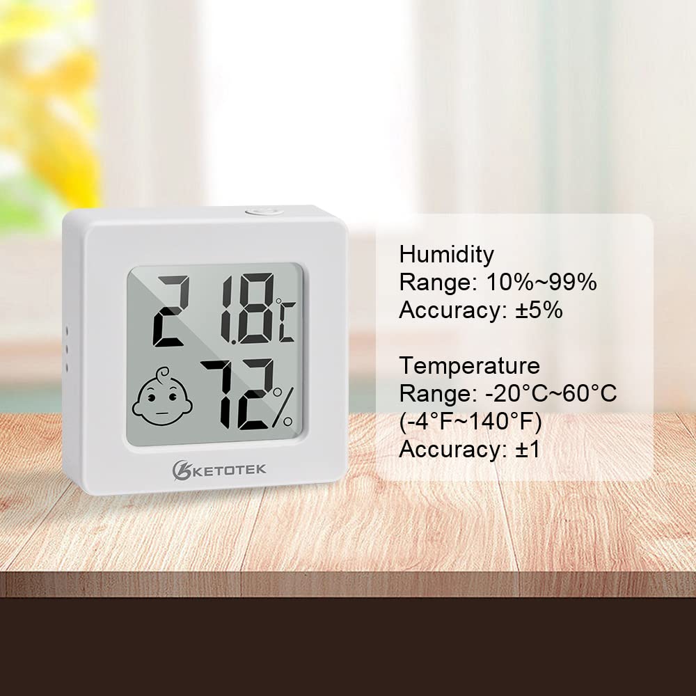 Termómetro digital para interiores, higrómetro, paquete de 5 monitores de temperatura ambiente y humedad con indicador de comodidad para casa,