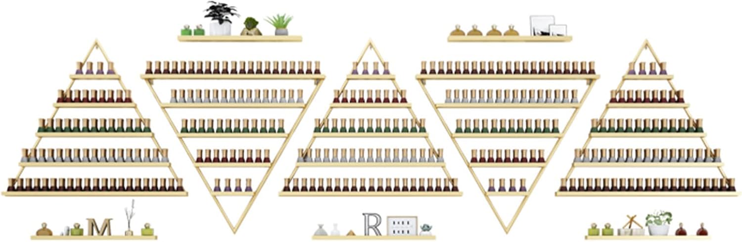 Estantes triangulares de metal para esmaltes de uñas para estantes de pared, estante de almacenamiento de aceite esencial, tienda de salón de uñas,