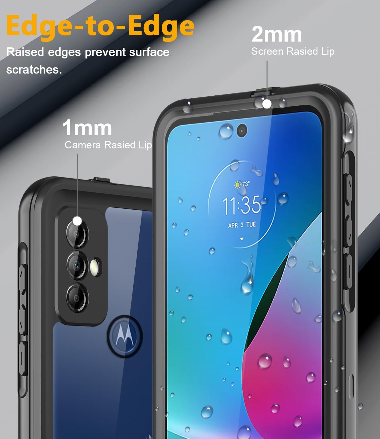 Funda impermeable para Motorola Moto G Play 2023 con protector de pantalla integrado, cuerpo completo bajo el agua, a prueba de polvo, a prueba de