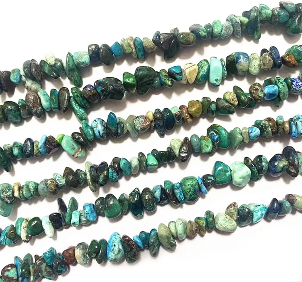 Cuentas de piedras preciosas naturales de finchenita de azurita de 0.315 a 0.315 pulgadas, cristales curativos, pulseras de cintura, kit de collar