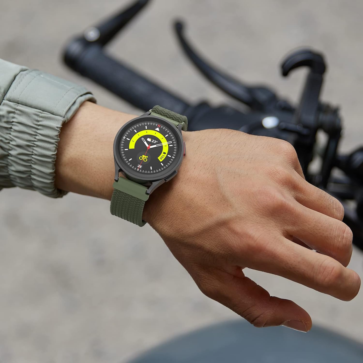 Paquete de 5 correas elásticas de nailon compatibles con Samsung Galaxy Watch Active 2 de 1.575 pulgadas, 1.732 pulgadas, Active 1.575