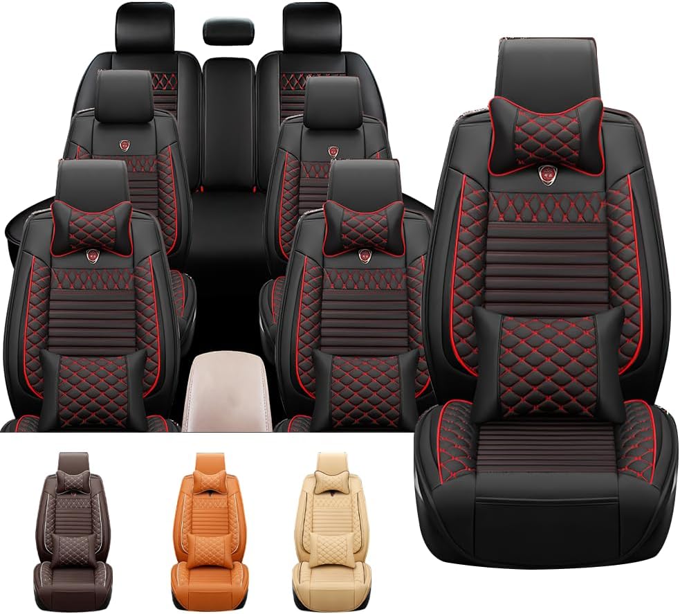 Fundas de asiento automotriz de lujo para Cadillac Escalade 2007-2023, juegos interiores de asientos delanteros y traseros impermeables con 2