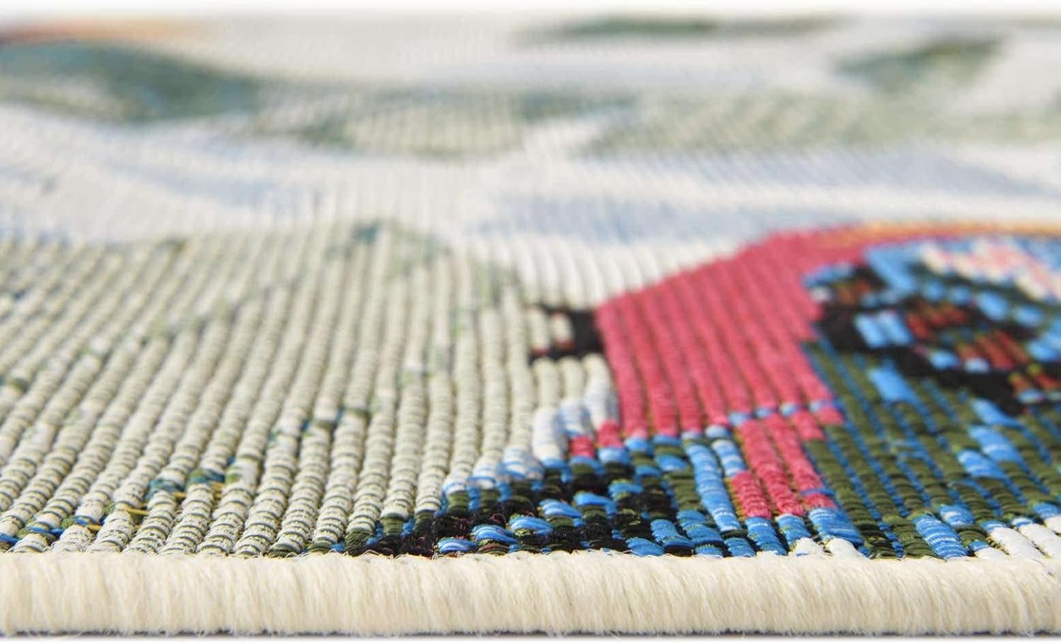 Unique Loom Outdoor Botanical Collection – Alfombra de área – Chanticleer (4 pies 1 pulgada x 6 pies 1 pulgada rectangular, multicolor, azul)