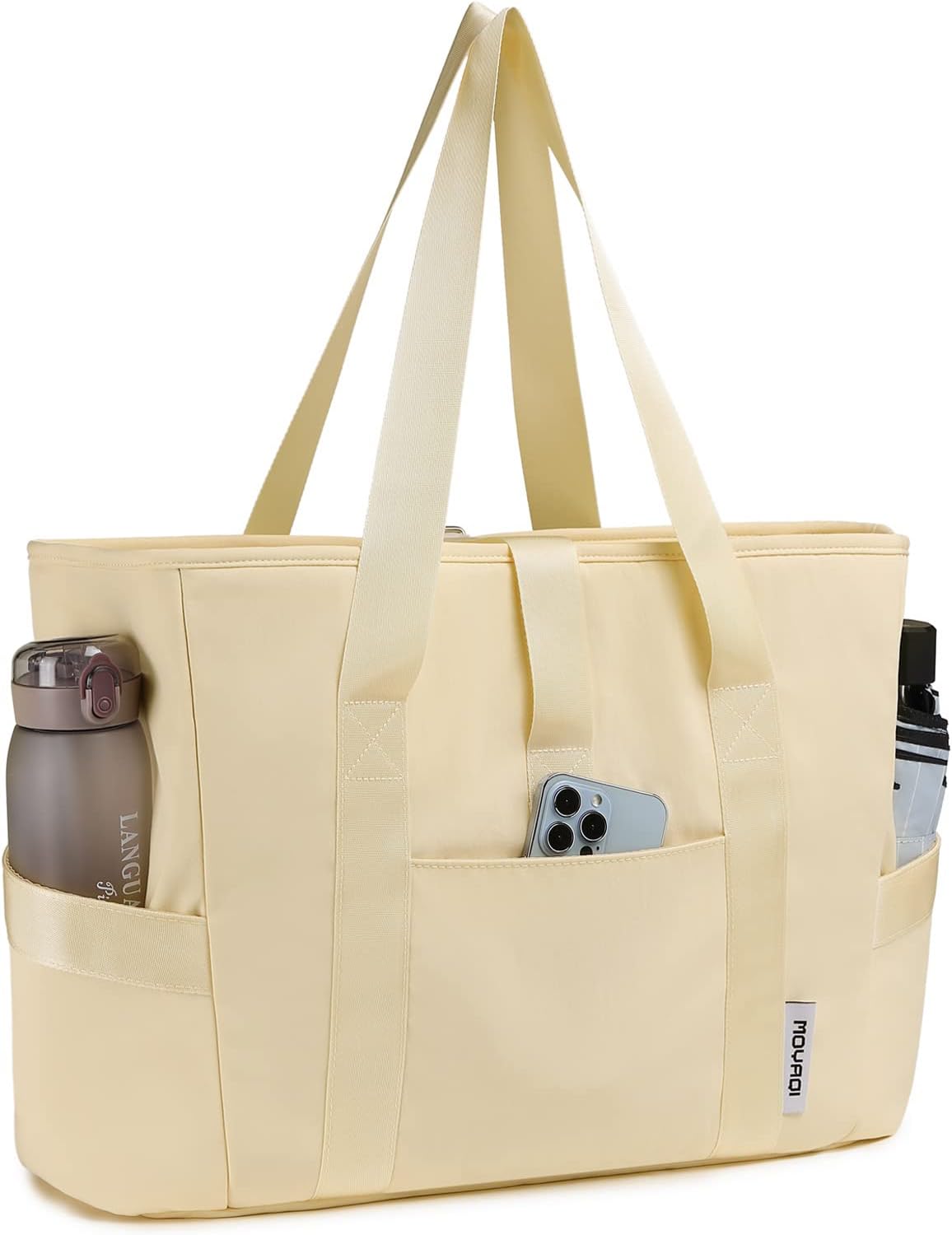 MOYAQI – Bolsa de yoga para mujer, bolsa de hombro grande con correa para esterilla de yoga para gimnasio, trabajo, viajes, escuela, playa, negocios
