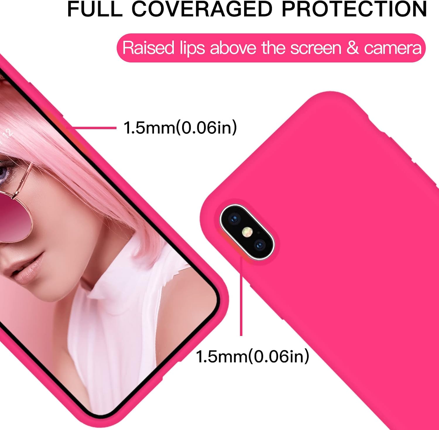 Funda para iPhone X, funda para iPhone Xs, silicona líquida de gel suave, funda delgada para teléfono, forro de microfibra duradero antiarañazos,