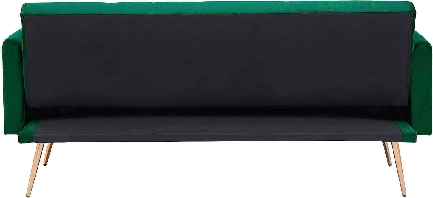Comfy – Futón tapizado de terciopelo plegable para dormir, sofá biplaza convertible con 2 almohadas, sofá copetudo de 71 pulgadas y sofás con patas