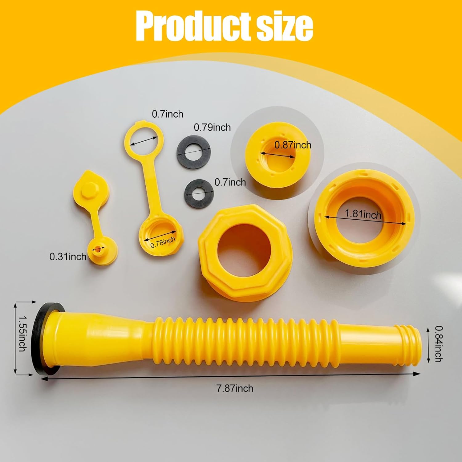 GKmow 1 kit de boquilla para lata de combustible para automóvil, repuesto de boquilla de combustible, con tapón de tuerca hexagonal roscada,