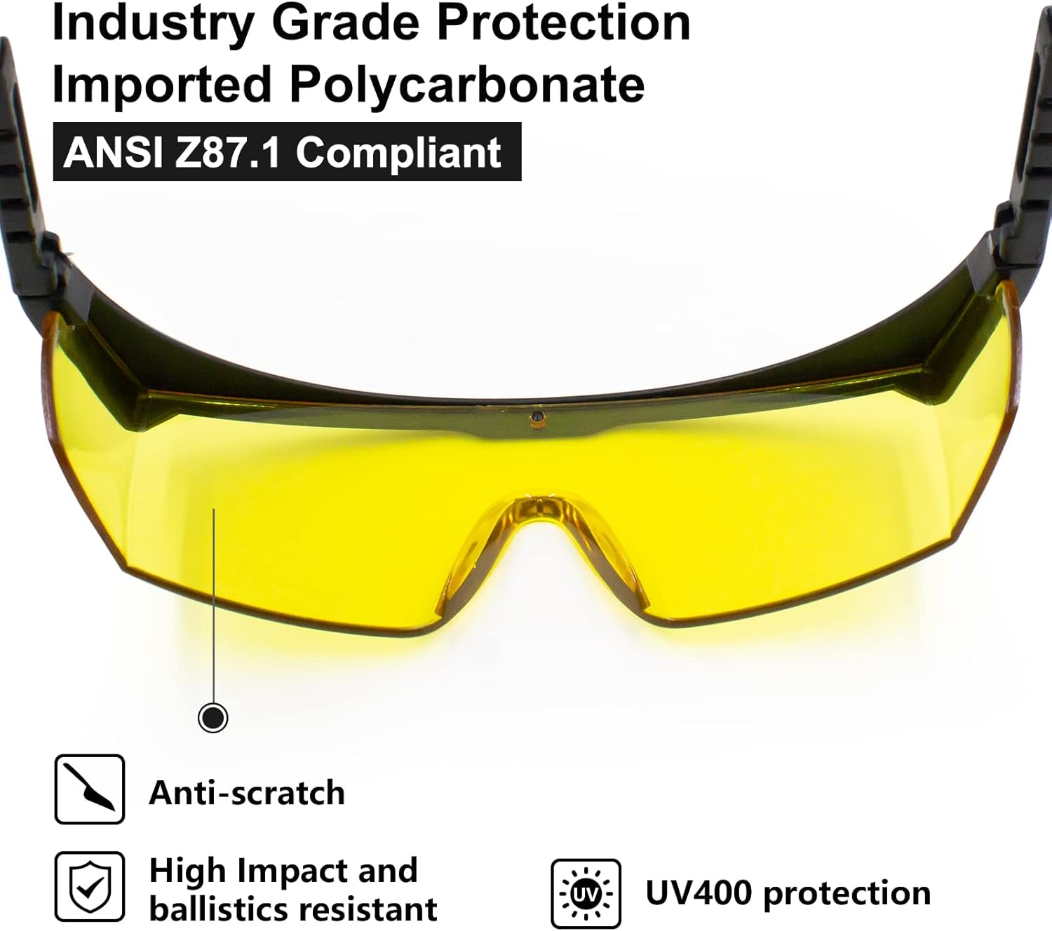 Gafas de seguridad para hombres y mujeres, gafas de trabajo antivaho para marcos ajustables y protección lateral