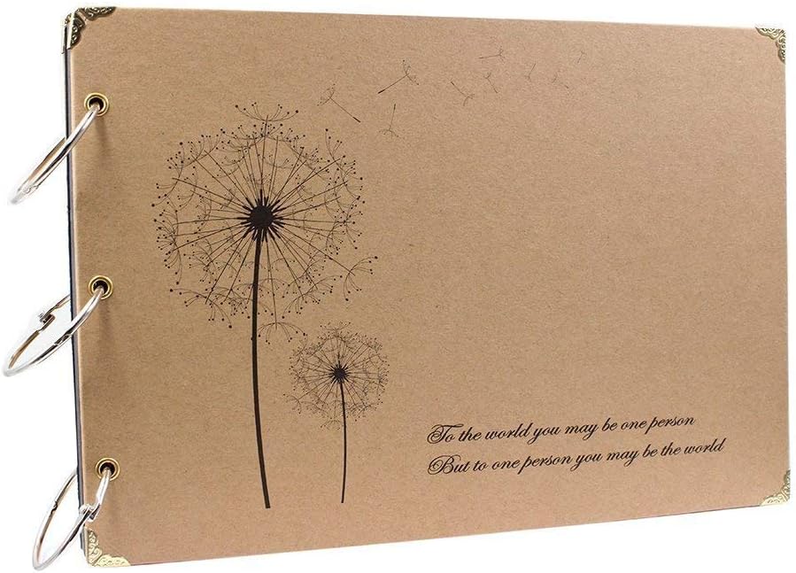 ThxMadam Álbum de fotos de 3 anillos, carpeta vintage de invitados de boda, libro de recuerdos recargable con 60 páginas para Navidad, San Valentín,