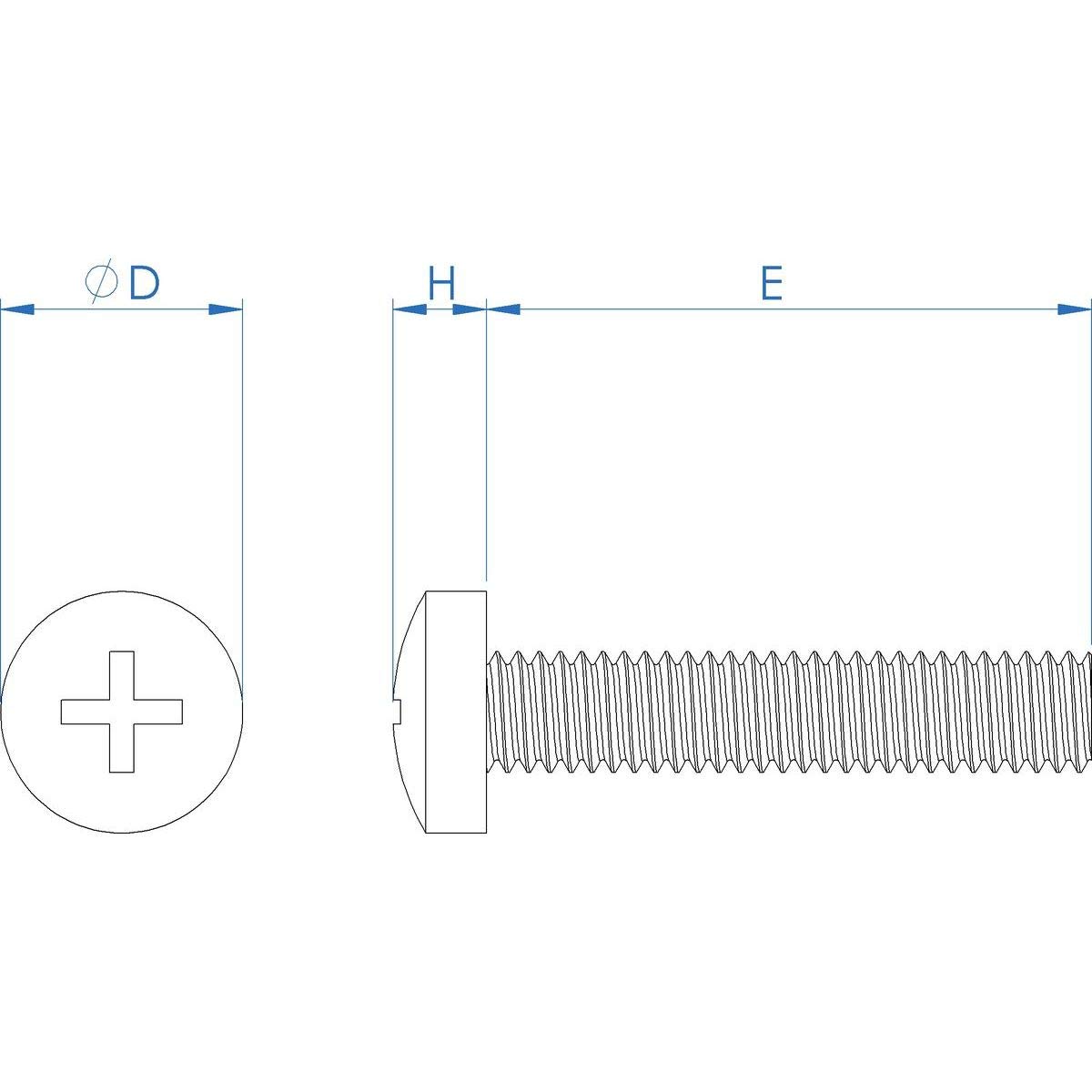 (50 piezas) Tornillos de máquina Phillips de cabeza plana M5-0.031×0.630 in, acero inoxidable 18-8 por Fullerkreg