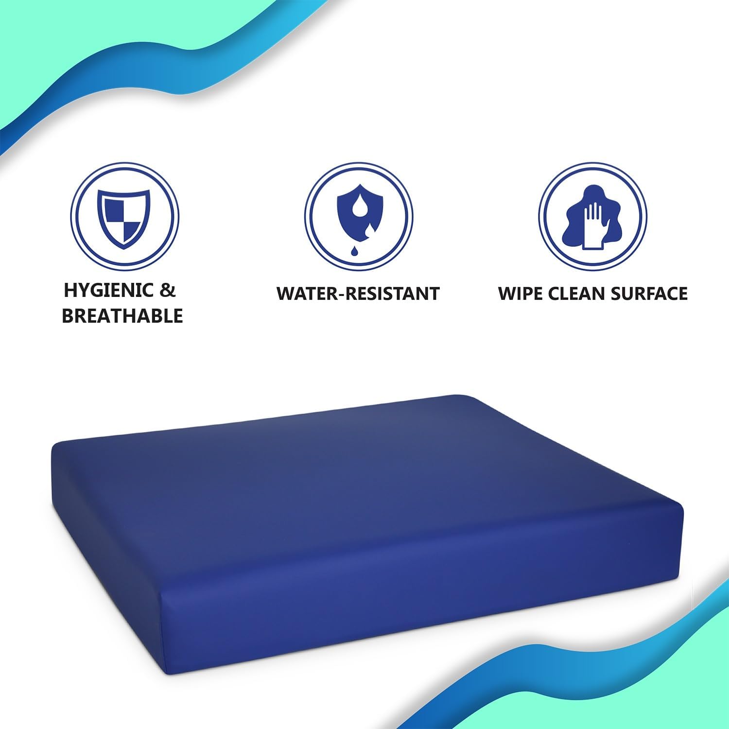 NYOrtho Cojín de gel y espuma viscoelástica para silla de ruedas, resistente al agua, antideslizante, cómodo cojín de asiento para aliviar el dolor